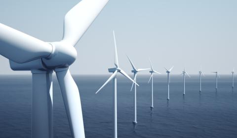 wind turbines on sea