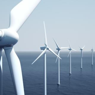 wind turbines on sea