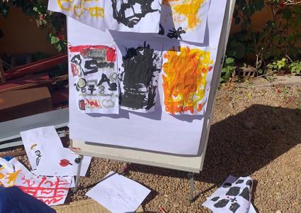 Painting made by the children of ESSOR