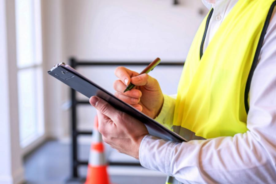 Safety officer conducting a site inspection