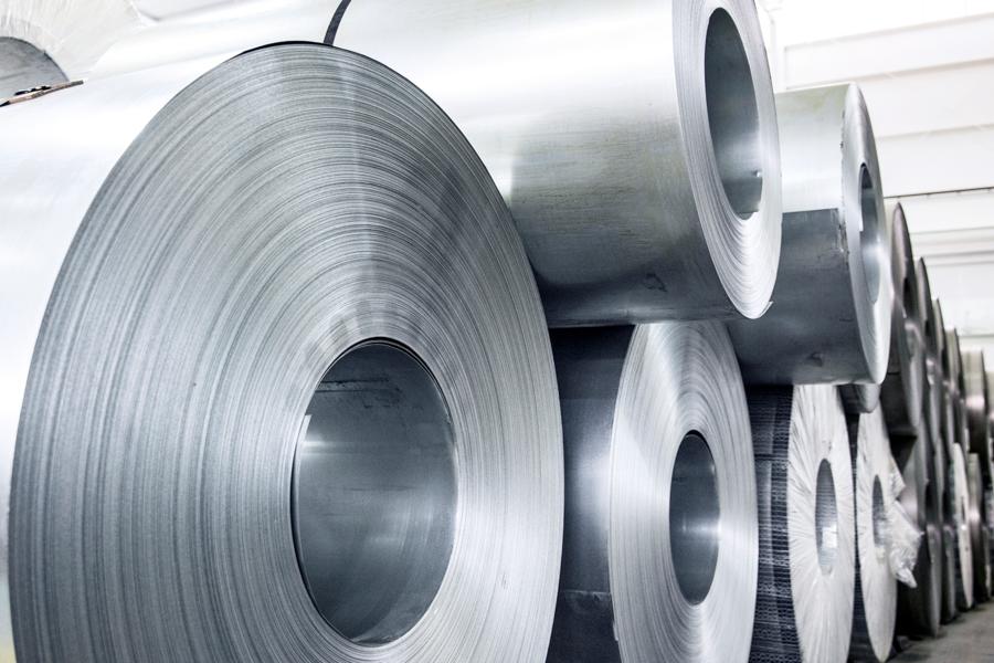 Steel sheets being transported 
