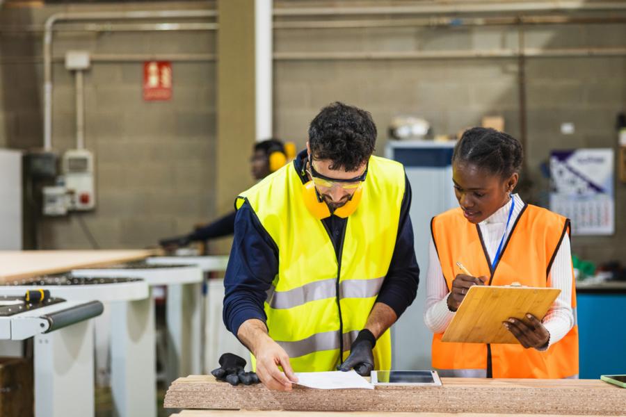 Two colleagues working together 
